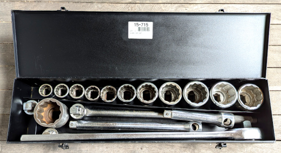 [Armstrong 1 Inch Drive Socket Set Packed in Box]