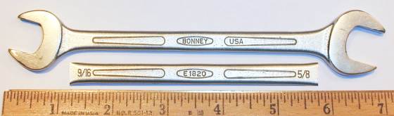 [Bonney E1820 9/16x5/8 Open-End Wrench in Outline Style]