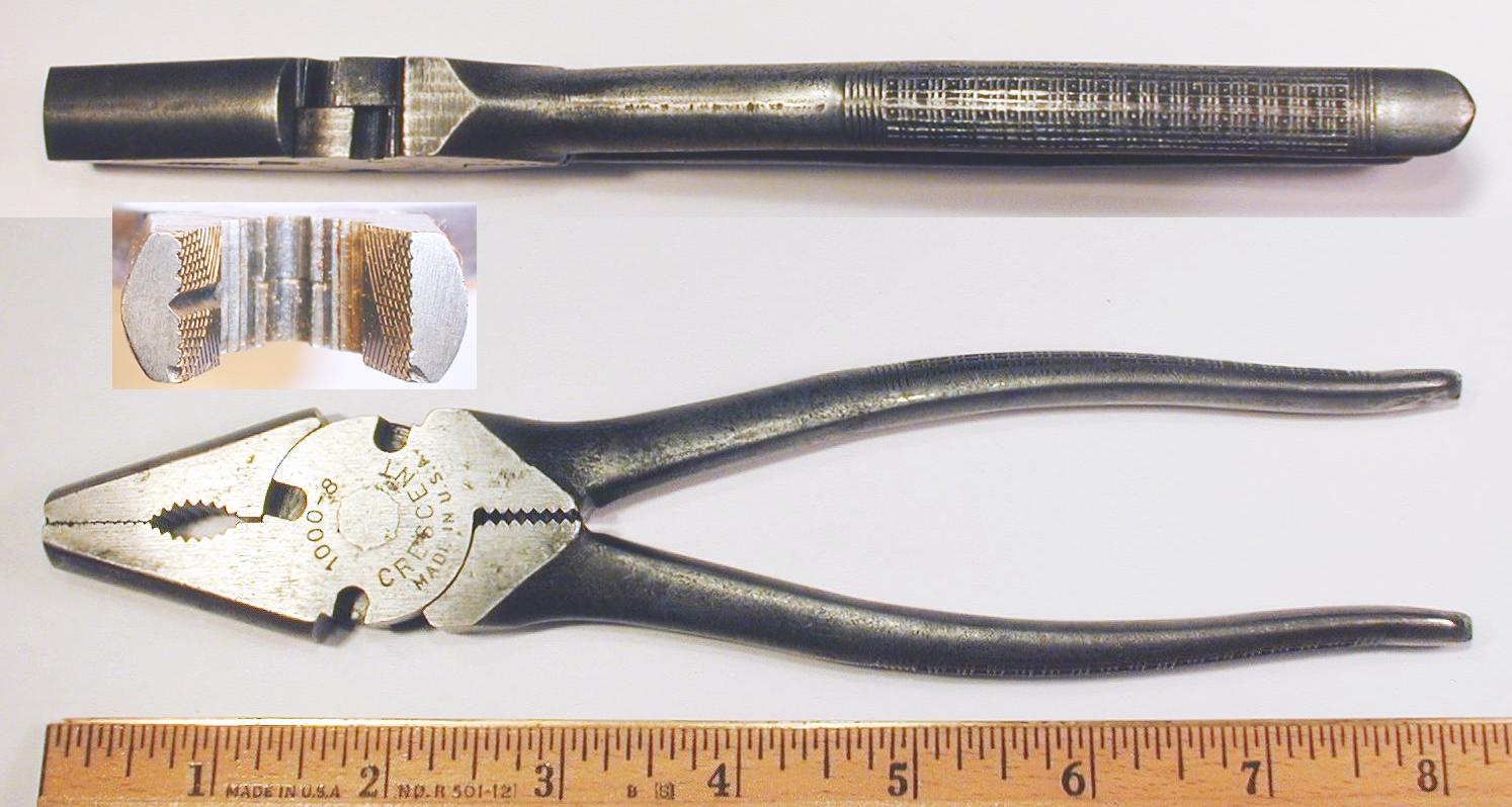 VINTAGE CRESCENT TOOL Co. 1950-7 Lineman's Pliers Tool 7-1/4 Long  CRESTOLOY USA $22.95 - PicClick