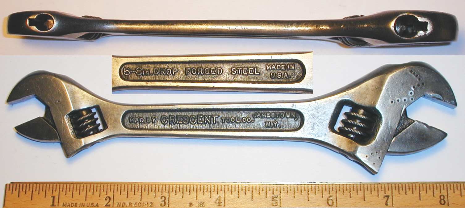 8 & 10" Pratt-Read 47920 3pc Adjustable Wrench Set Crescent style 6 