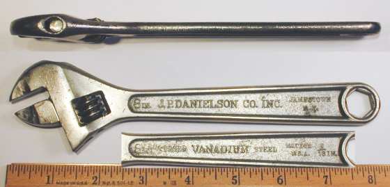 [J.P. Danielson Early Vanadium 8 Inch Adjustable Wrench]