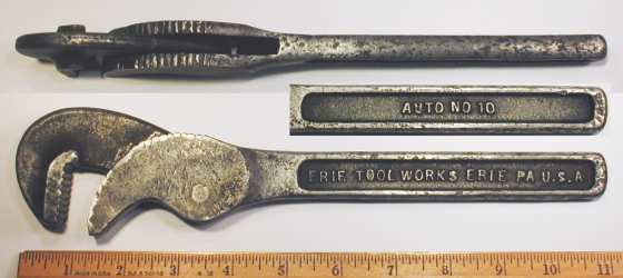 [Erie Tool Works No. 10 Automatic Pipe Wrench]