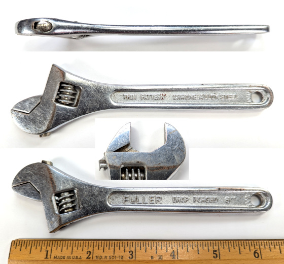 [Early Fuller SANKI 6 Inch Thin-Pattern Adjustable Wrench]