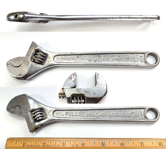 [Early Fuller HIT 8 Inch Thin-Pattern Adjustable Wrench]