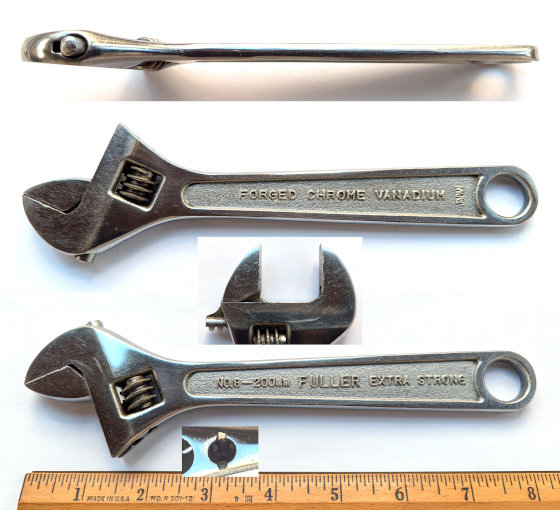 [Fuller No. 8 Extra Strong 8 Inch Adjustable Wrench]