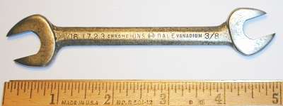 [Hinsdale 1723 Chrome Vanadium 3/8x7/16 Open-End Wrench]