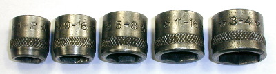 Indestro 1/2-Hex Drive Sockets from No. 220 Socket Set]