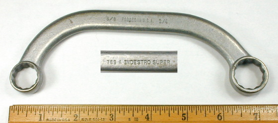 [Indestro Super 769A 5/8x3/4 Half-Moon Box Wrench]