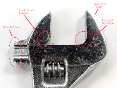 [Annotated Close-up of Jaw Detail for KTC 200mm Adjustable Wrench]