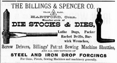 [1878 Ad for Billings & Spencer]