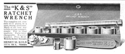 [December 1914 Ad for R.F. Sedgley Hexall Socket Set]