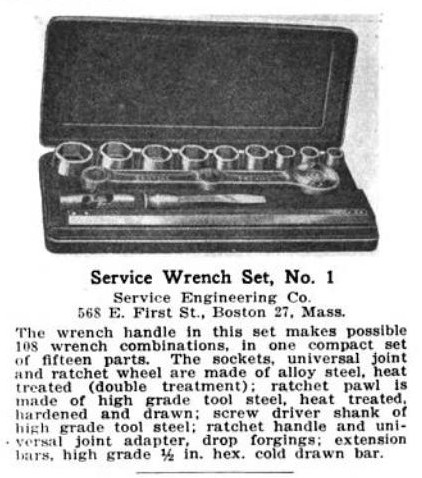 [1922 Notice for Service Wrench Set]