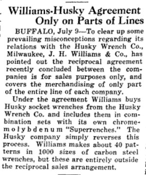 [1928 Notice of Williams/Husky Reciprocal Sales Agreement]