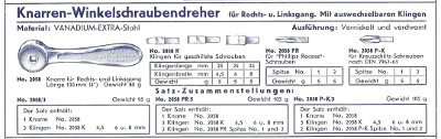 [1957 Catalog Listing for Belzer No. 2058 Ratchet Screwdriver]