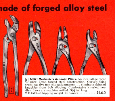 [1953 Catalog Listing for Dunlap Arc-Joint Pliers]