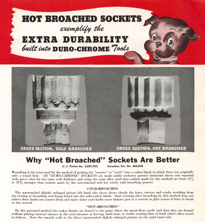 [1946 Catalog Description of Hot-Broached Sockets]