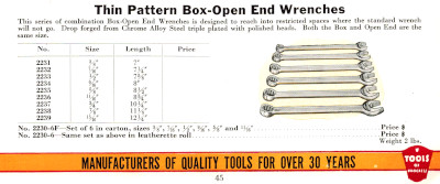 [1946 Catalog Listing for 22xx Series Thin Combination Wrenches]
