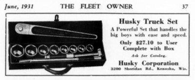 [1931 Ad for Husky Socket Set]