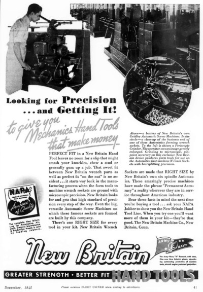 [1945 Ad for New Britain NAPA Tools]