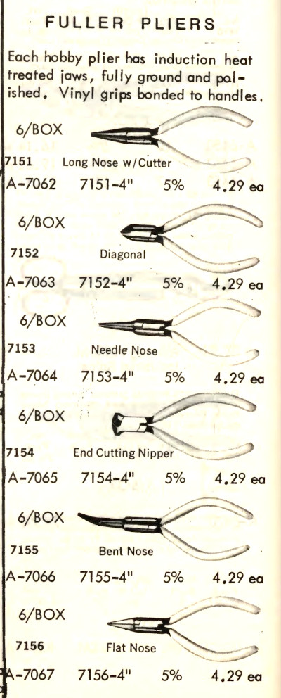 [1979 Catalog Listing for Fuller Hobby Pliers]