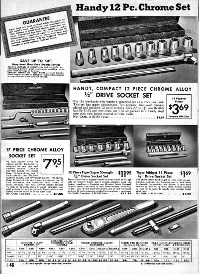 [1940 Catalog Listing for Chrome Alloy Socket Sets]