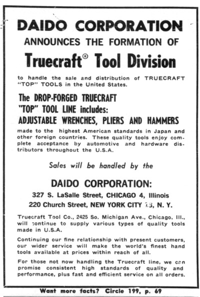 [1962 Announcement of Daido Truecraft Tool Division]