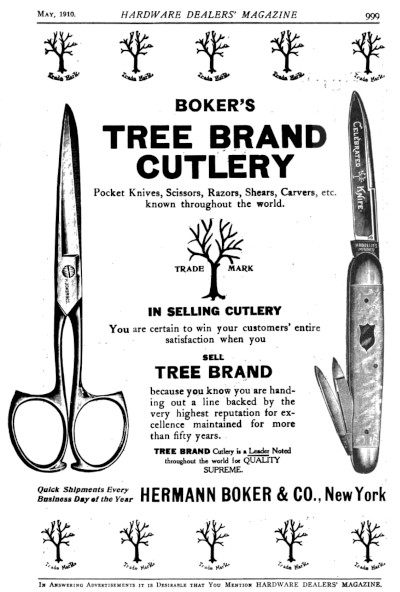 [1910 Ad for Boker Tree Brand Cutlery]