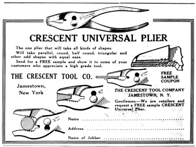 [1914 Ad for Crescent Universal Pliers]