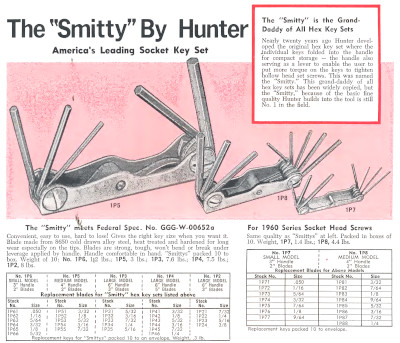 [1964 Catalog Listing for Smitty Folding Hex Drivers]