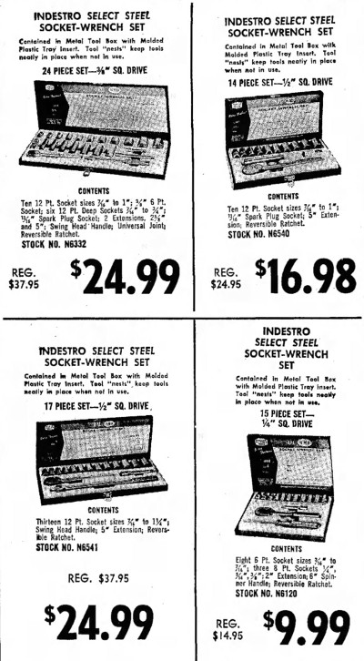 [1968 Ad for Indestro Select M.P.I. Socket Sets]