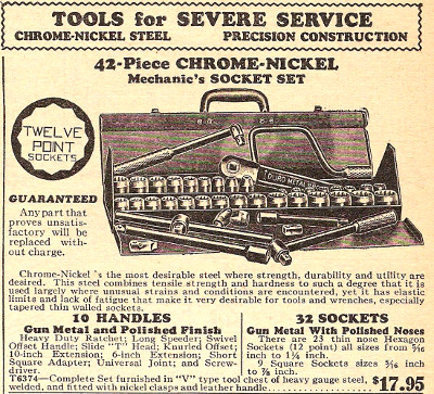 [1932 Catalog Listing for Duro 42-Piece Chrome-Nickel Socket Set]