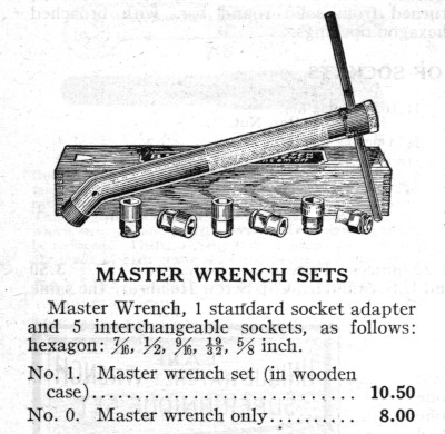 [1922 Catalog Listing for Billmont No. 1 Master Wrench Set]