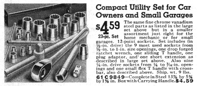 [1935 Catalog Listing for Montgomery Ward Compact Utility Socket Set]