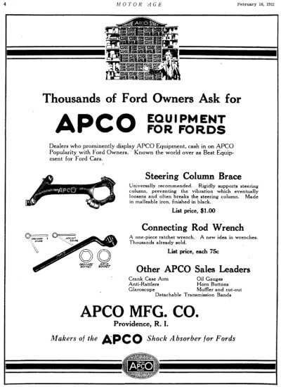[1922 Ad for APCO Offset Box-End Wrench]