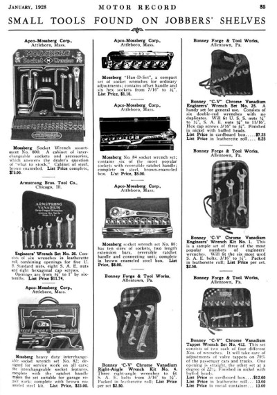[1928 Notice for Apco-Mossberg Socket Sets]