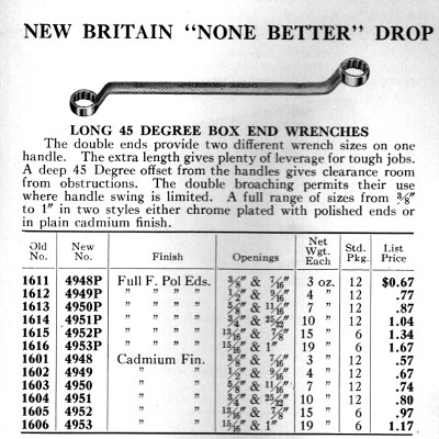 [1938 Catalog Listing for None Better Long Offset Box Wrenches]