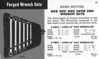 [1948 Catalog Listing for None Better 1247X Wrench Set]