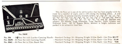 [1938 Catalog Listing for None Better No. 536W Socket Set]