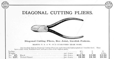 [1910 Catalog Listing for No. 27 Box-Joint Diagonal Cutters]