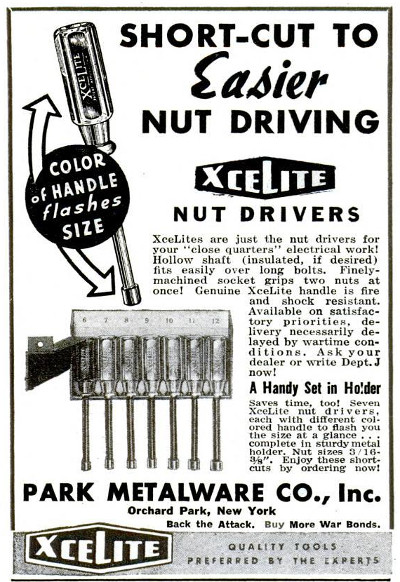 [1945 Ad for Xcelite Nut Drivers]