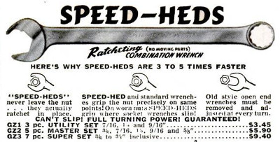 [1952 Ad for Speed-Hed Ratcheting Combination Wrench]