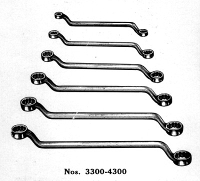 [1938 Catalog Illustration of S-K Offset Box Wrenches]