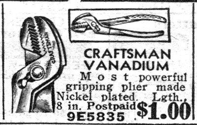 [1931 Catalog Listing for Craftsman 5835 Pliers]