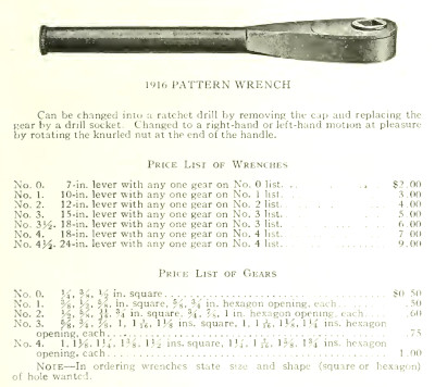 [1917 Catalog Listing for Lowell 1916 Pattern Wrench]