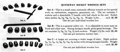 [1924 Catalog Listing for Bethelehem Quickway Models A, B, and C Sets]