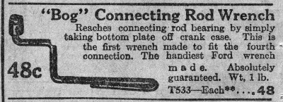 [1927 Catalog Listing for Bog Connecting Rod Wrench]