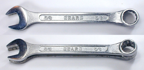 [Sears BF (Top) and Dunlap LC (Bottom) 5/8 Combination Wrenches]