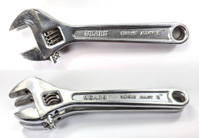 [Stacked Comparison of Sears and Fuller 6 Inch Adjustable Wrenches]