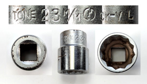 [Tone 1/2-Drive 23mm Double-Hexagon Socket]