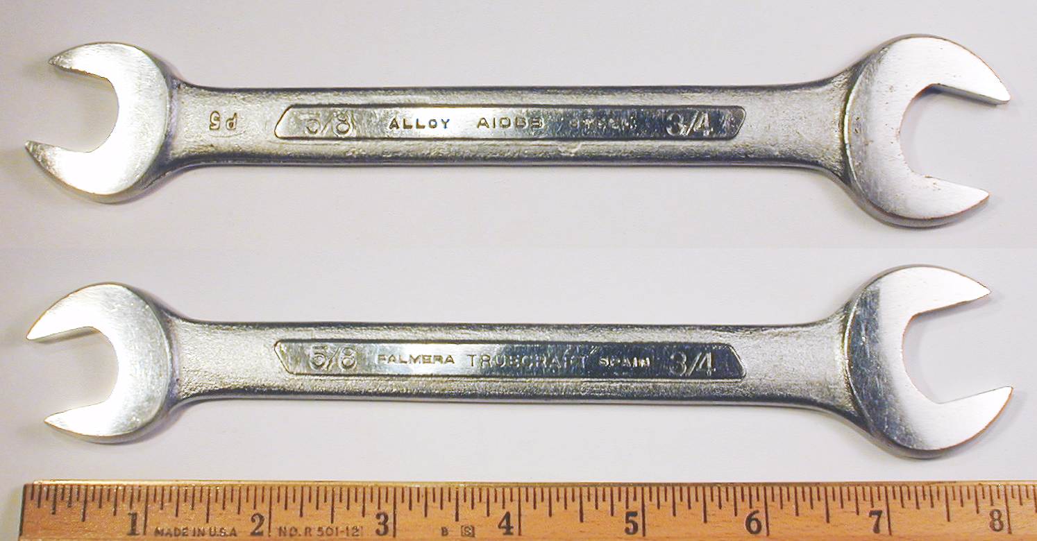 7/8" Width Silver Tone Metal Single Open Ended Wrench Hand Tool 